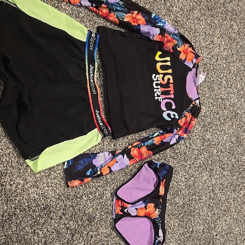 Justice Kids Swim Set - Black and Multicolor